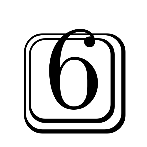 6⃣ Emoji Domain black and white Symbola rendering