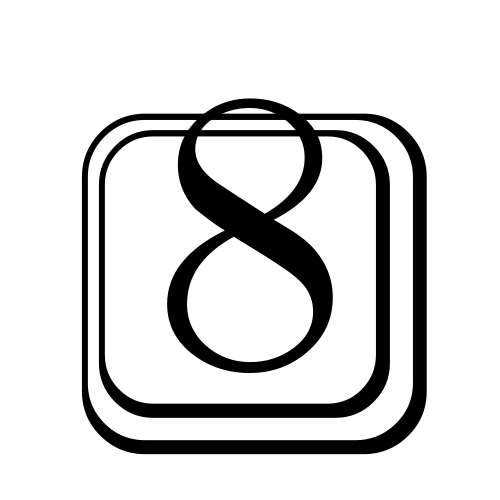 8⃣ Emoji Domain black and white Symbola rendering