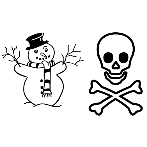 ☃☠ Emoji Domain black and white Symbola rendering