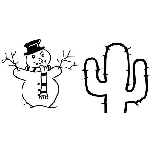 ☃🌵 Emoji Domain black and white Symbola rendering