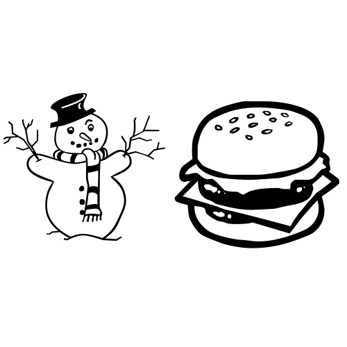 ☃🍔 Emoji Domain black and white Symbola rendering