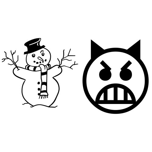 ☃👿 Emoji Domain black and white Symbola rendering