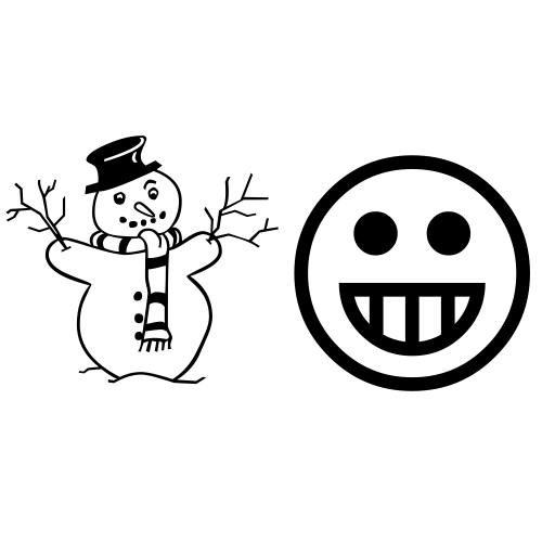 ☃😀 Emoji Domain black and white Symbola rendering