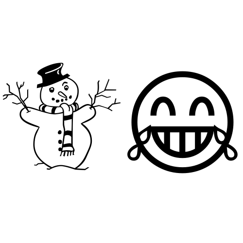 ☃😂 Emoji Domain black and white Symbola rendering