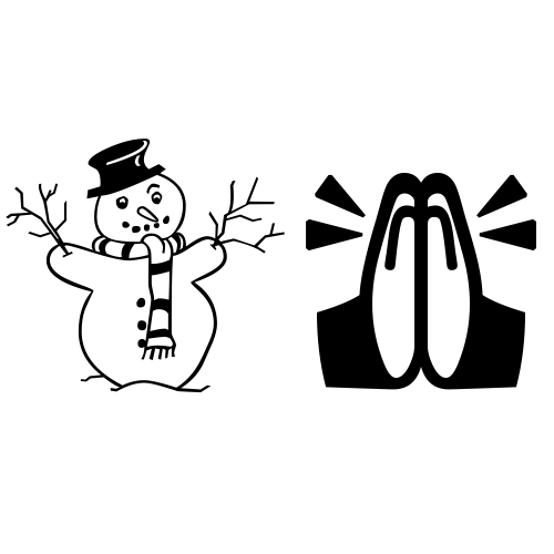 ☃🙏 Emoji Domain black and white Symbola rendering