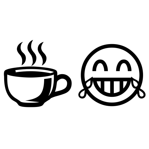 ☕😂 Emoji Domain black and white Symbola rendering