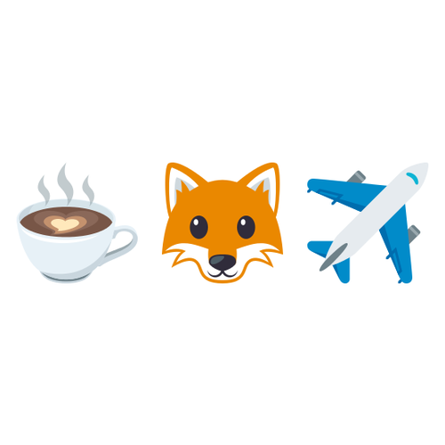 ☕🦊✈ Emoji Domain EmojiOne rendering