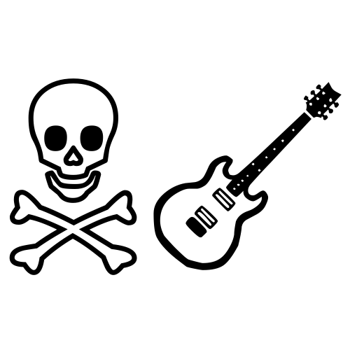 ☠🎸 Emoji Domain black and white Symbola rendering