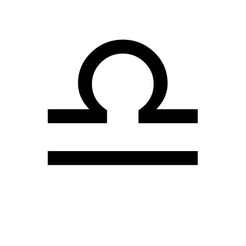 ♎ Emoji Domain black and white Symbola rendering