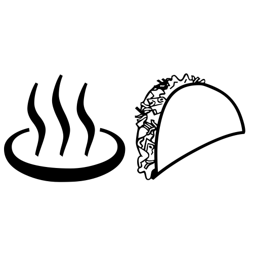 ♨🌮 Emoji Domain black and white Symbola rendering