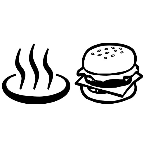 ♨🍔 Emoji Domain black and white Symbola rendering