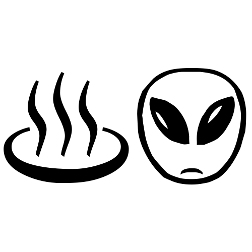 ♨👽 Emoji Domain black and white Symbola rendering