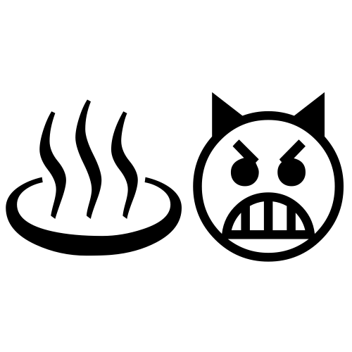 ♨👿 Emoji Domain black and white Symbola rendering