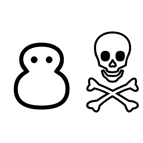 ⛄☠ Emoji Domain black and white Symbola rendering