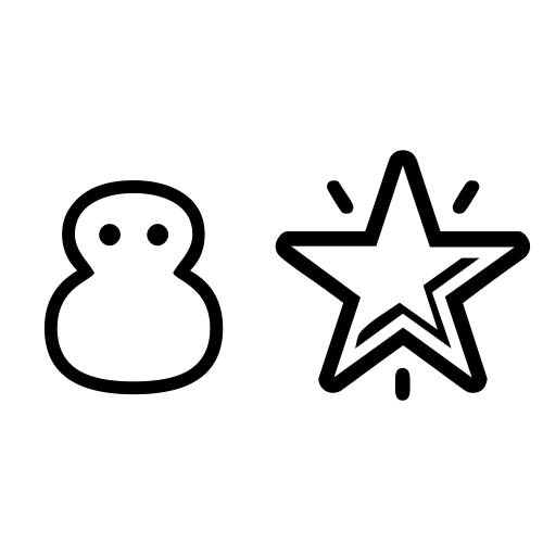⛄🌟 Emoji Domain black and white Symbola rendering