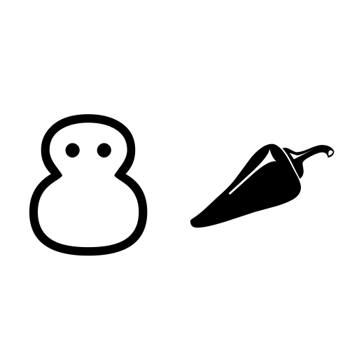 ⛄🌶 Emoji Domain black and white Symbola rendering
