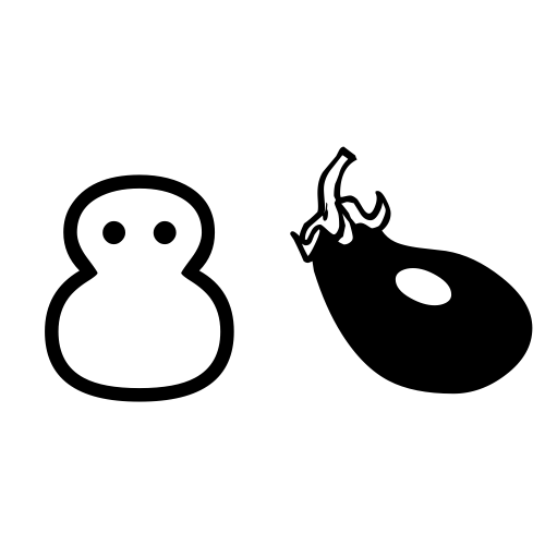 ⛄🍆 Emoji Domain black and white Symbola rendering