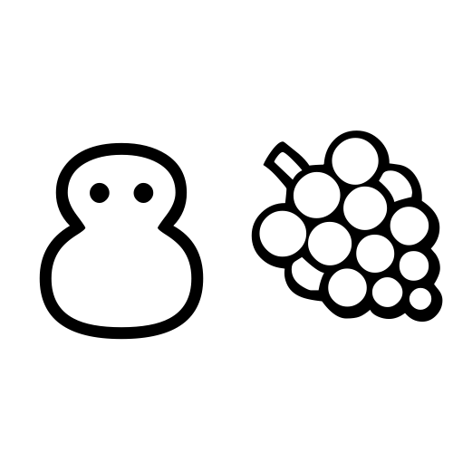 ⛄🍇 Emoji Domain black and white Symbola rendering
