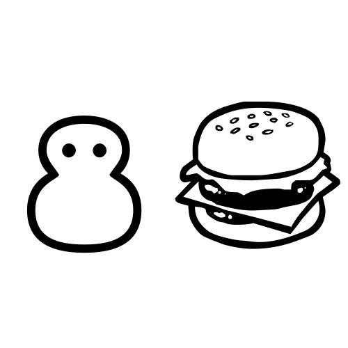 ⛄🍔 Emoji Domain black and white Symbola rendering