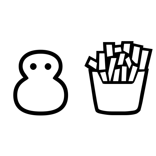 ⛄🍟 Emoji Domain black and white Symbola rendering