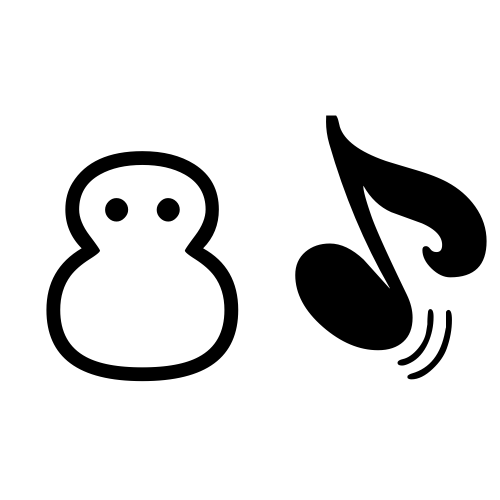 ⛄🎵 Emoji Domain black and white Symbola rendering