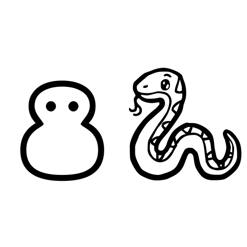 ⛄🐍 Emoji Domain black and white Symbola rendering
