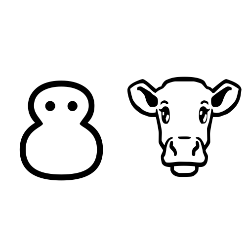 ⛄🐮 Emoji Domain black and white Symbola rendering