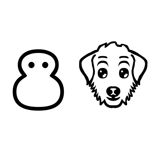 ⛄🐶 Emoji Domain black and white Symbola rendering