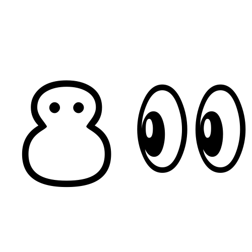 ⛄👀 Emoji Domain black and white Symbola rendering