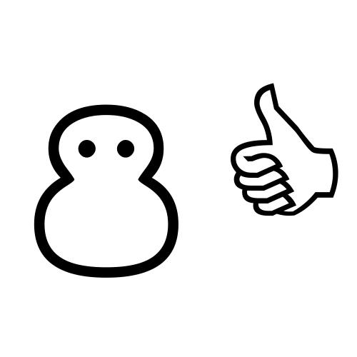 ⛄👍 Emoji Domain black and white Symbola rendering