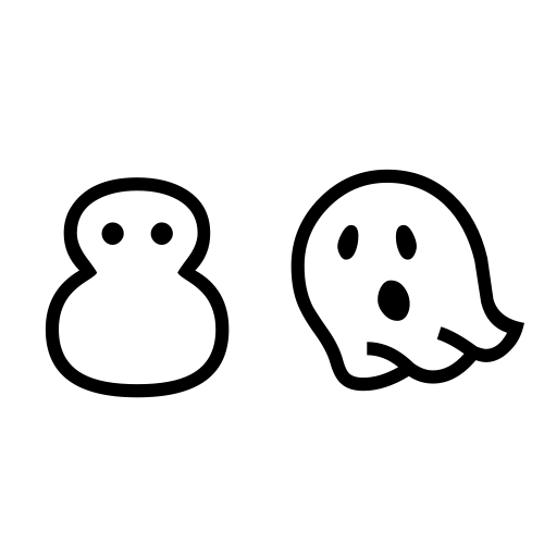 ⛄👻 Emoji Domain black and white Symbola rendering