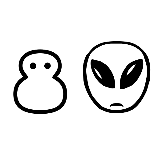 ⛄👽 Emoji Domain black and white Symbola rendering
