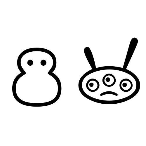 ⛄👾 Emoji Domain black and white Symbola rendering