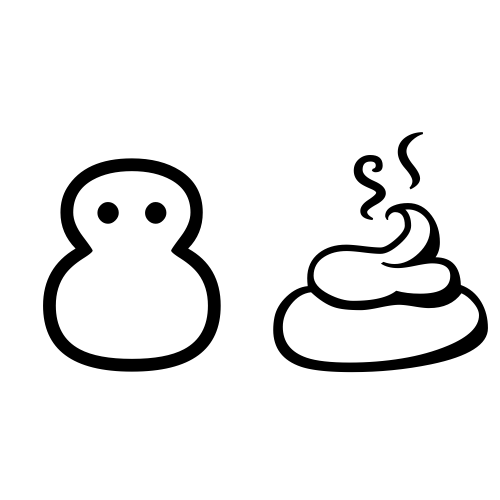 ⛄💩 Emoji Domain black and white Symbola rendering