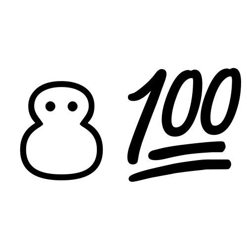 ⛄💯 Emoji Domain black and white Symbola rendering
