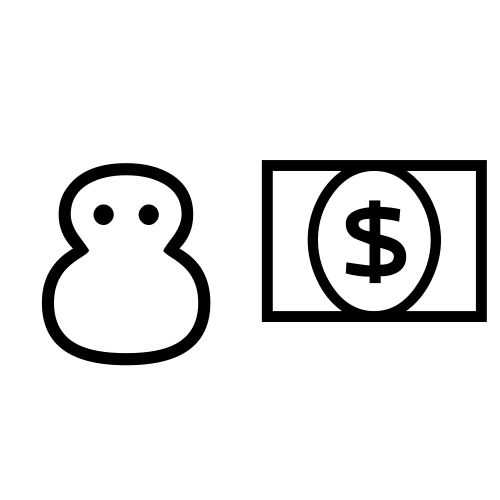 ⛄💵 Emoji Domain black and white Symbola rendering
