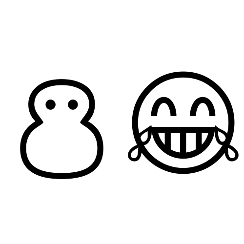 ⛄😂 Emoji Domain black and white Symbola rendering