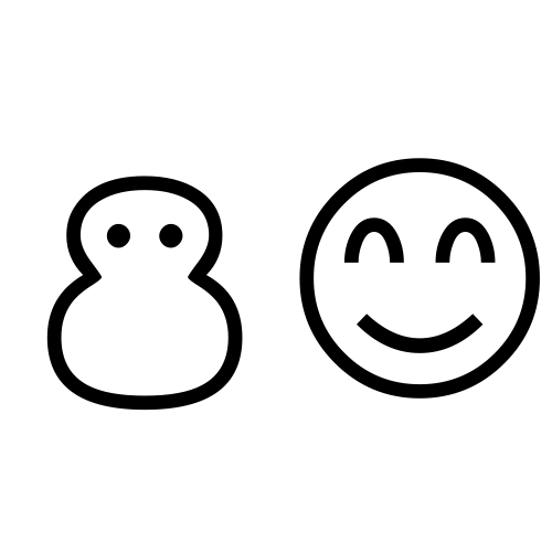 ⛄😊 Emoji Domain black and white Symbola rendering