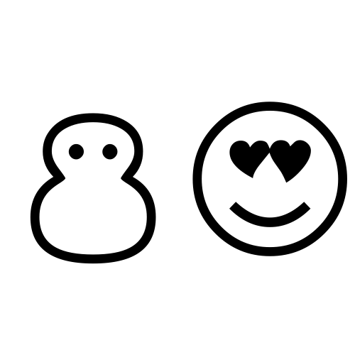 ⛄😍 Emoji Domain black and white Symbola rendering