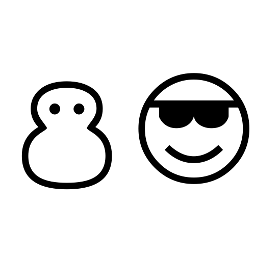 ⛄😎 Emoji Domain black and white Symbola rendering