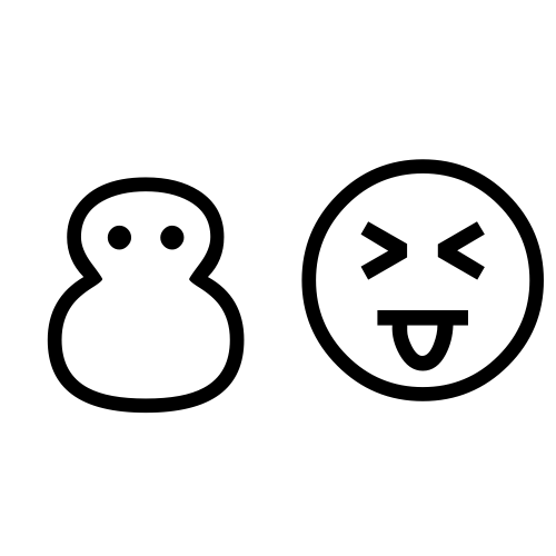 ⛄😝 Emoji Domain black and white Symbola rendering