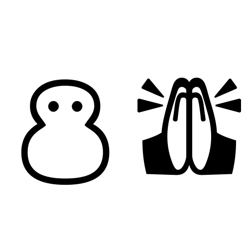 ⛄🙏 Emoji Domain black and white Symbola rendering