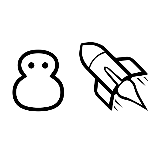 ⛄🚀 Emoji Domain black and white Symbola rendering
