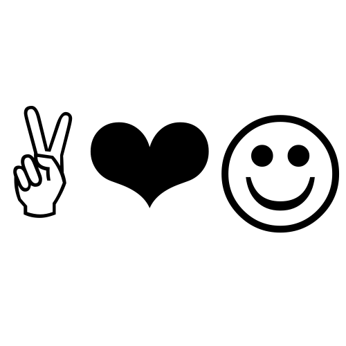 ✌❤☺ Emoji Domain black and white Symbola rendering