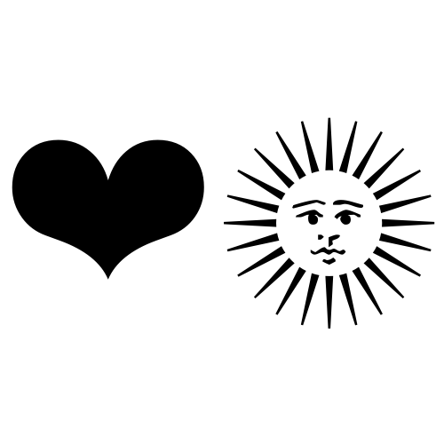 ❤🌞 Emoji Domain black and white Symbola rendering