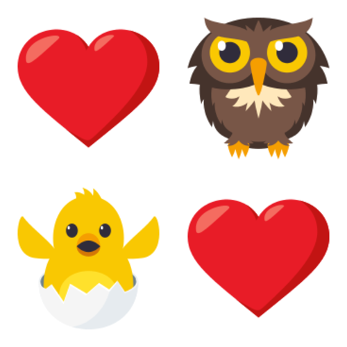 ❤🦉🐣❤ Emoji Domain EmojiOne rendering