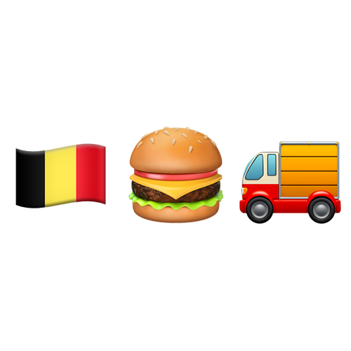 🇧🇪🍔🚚 Emoji Domain iOS rendering