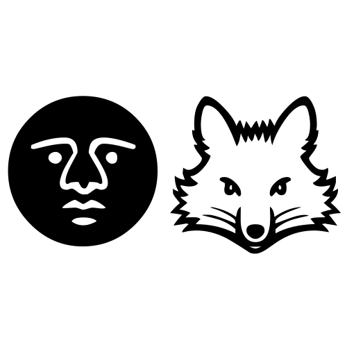🌚🦊 Emoji Domain black and white Symbola rendering