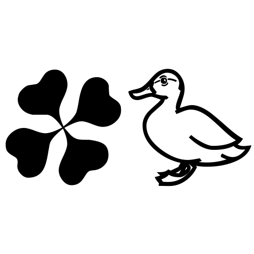 🍀🦆 Emoji Domain black and white Symbola rendering
