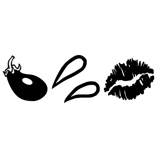 🍆💦💋 Emoji Domain black and white Symbola rendering